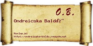 Ondreicska Baldó névjegykártya